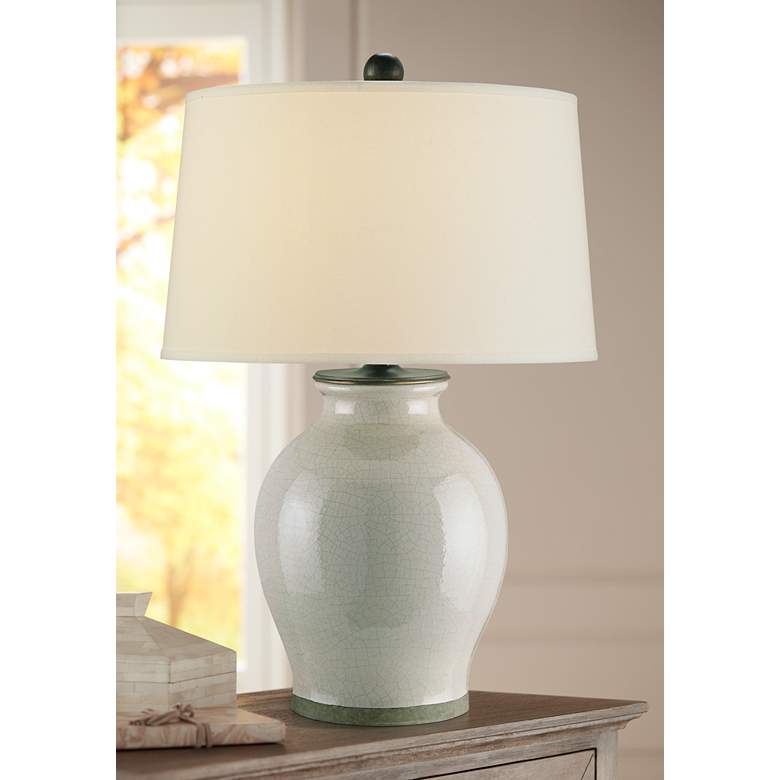 Image 1 Currey and Company Fittleworth Feather Gray Table Lamp