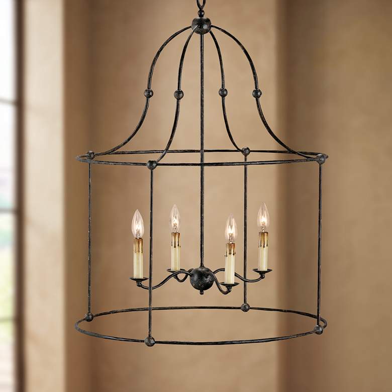 Image 1 Currey & Company Fitzjames 25" Wide Lantern Chandelier