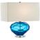 Currey and Company Fitzwater Aqua Glass Accent Table Lamp
