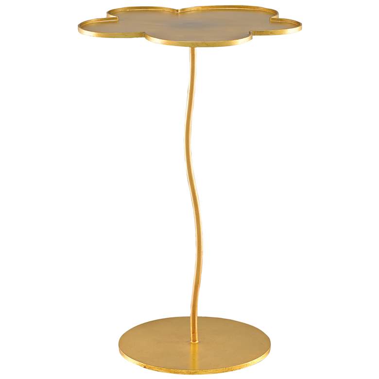 Image 1 Currey and Company Fleur Small Gold Leaf Accent Table