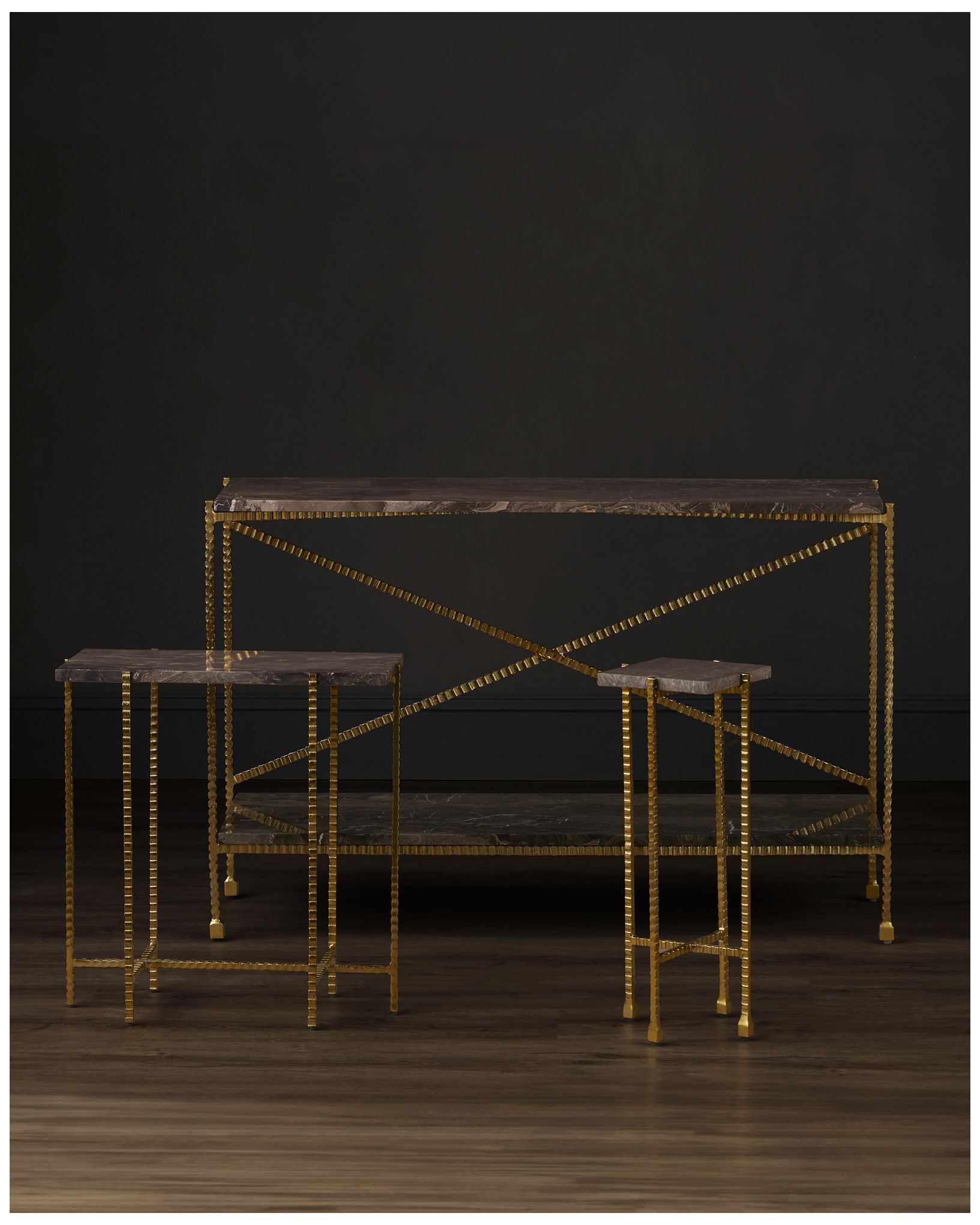 Image 5 Currey & Company Flying 9 1/4" Wide Gold Drink Table more views