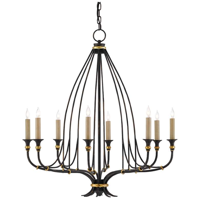 Image 1 Currey & Company Folgate 29" Small Black 8-Light Chandelier