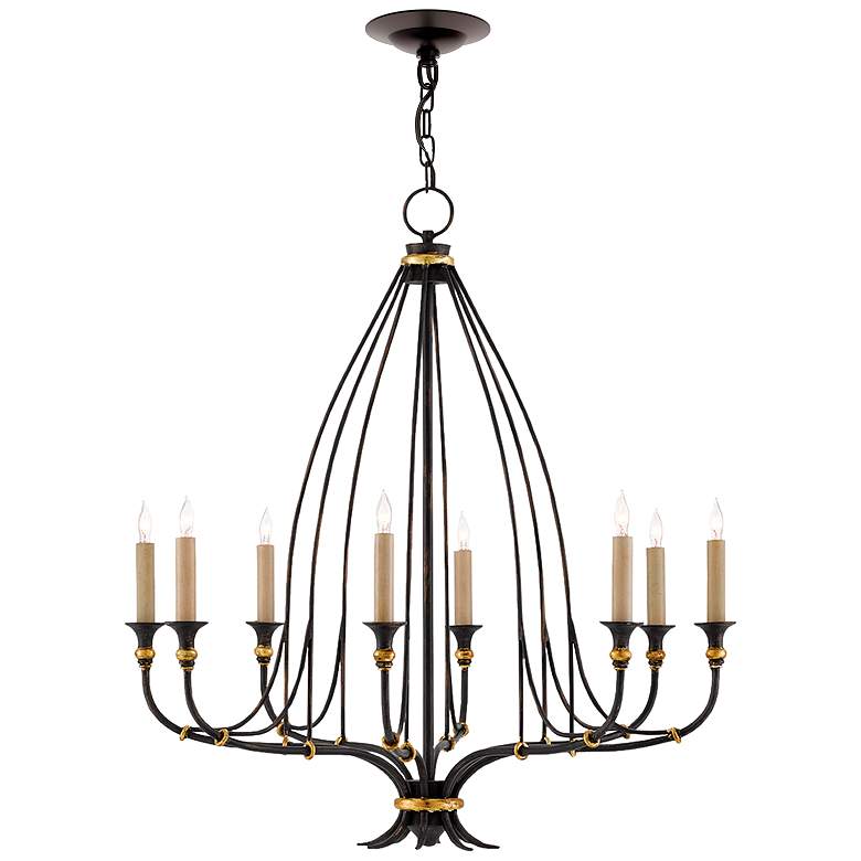Image 3 Currey & Company Folgate 29" Small Black 8-Light Chandelier more views