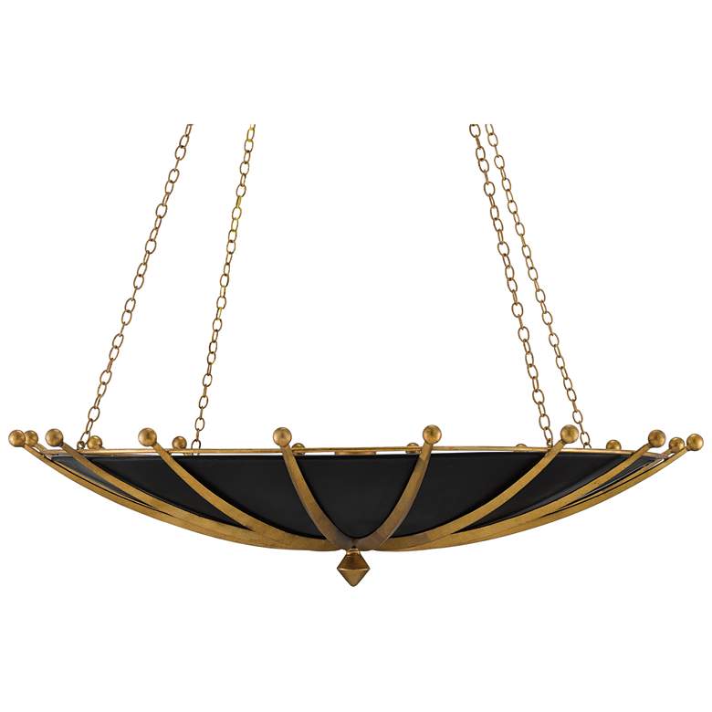 Image 1 Currey & Company Fontaine 40" Black & Gold 6-Light Chandelier