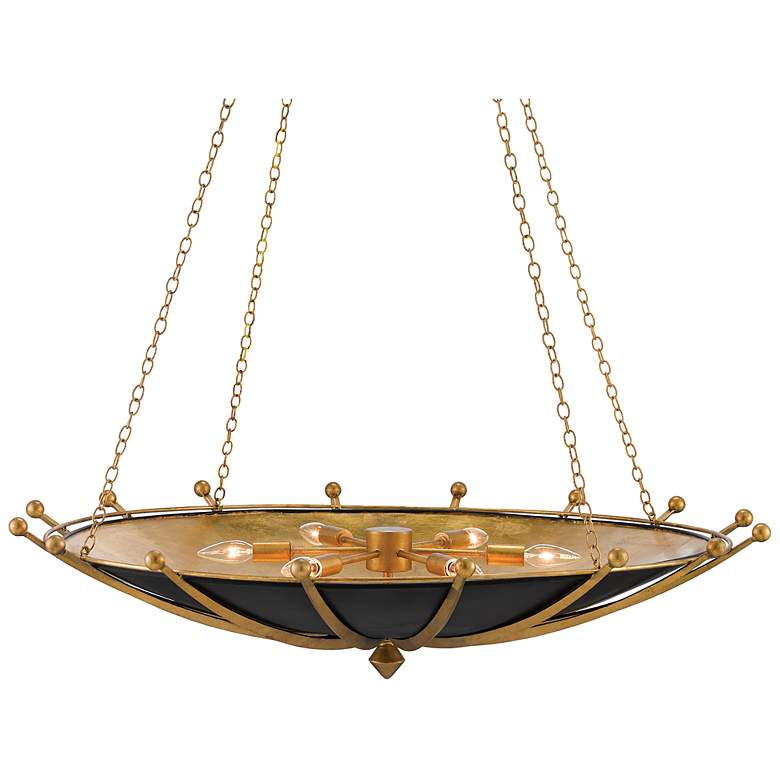 Image 3 Currey & Company Fontaine 40" Black & Gold 6-Light Chandelier more views