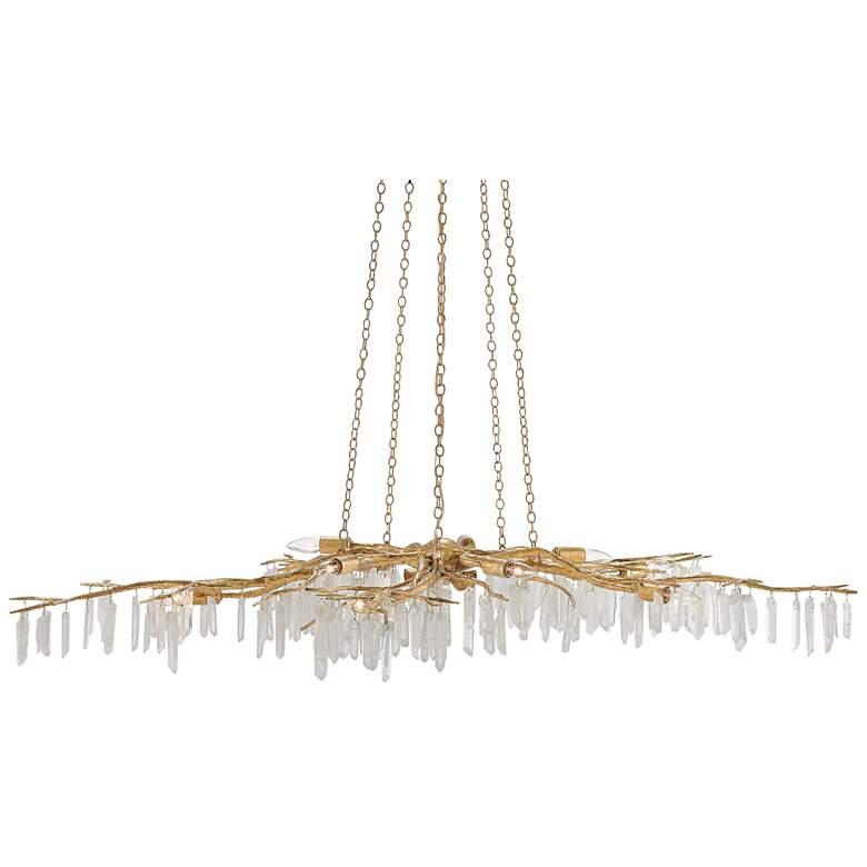 Image 2 Currey & Company Forest Light 62" Wide 10-Light Gold Chandelier