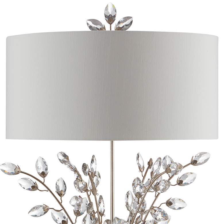 Image 3 Currey and Company Forget-Me-Not 33 3/4" Silver Leaf and Crystal Lamp more views