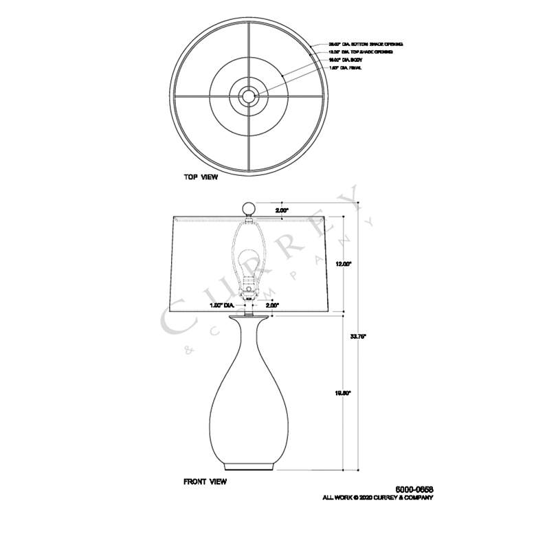 Image 5 Currey & Company Frangipani 34" Flower Cream Blue Porcelain Lamp more views