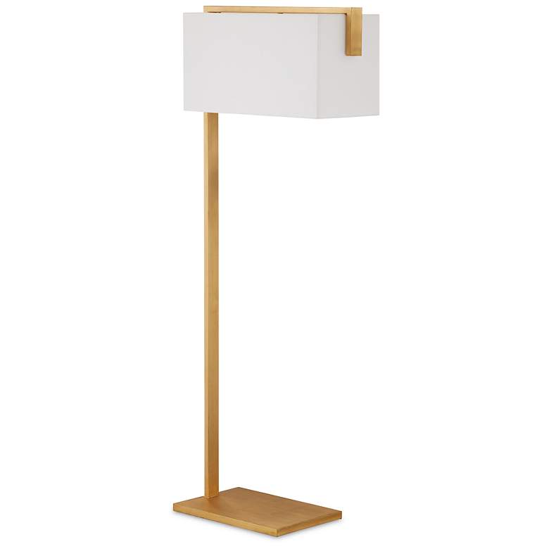 Image 2 Currey & Company Gambit Contemporary Gold Leaf Floor Lamp more views