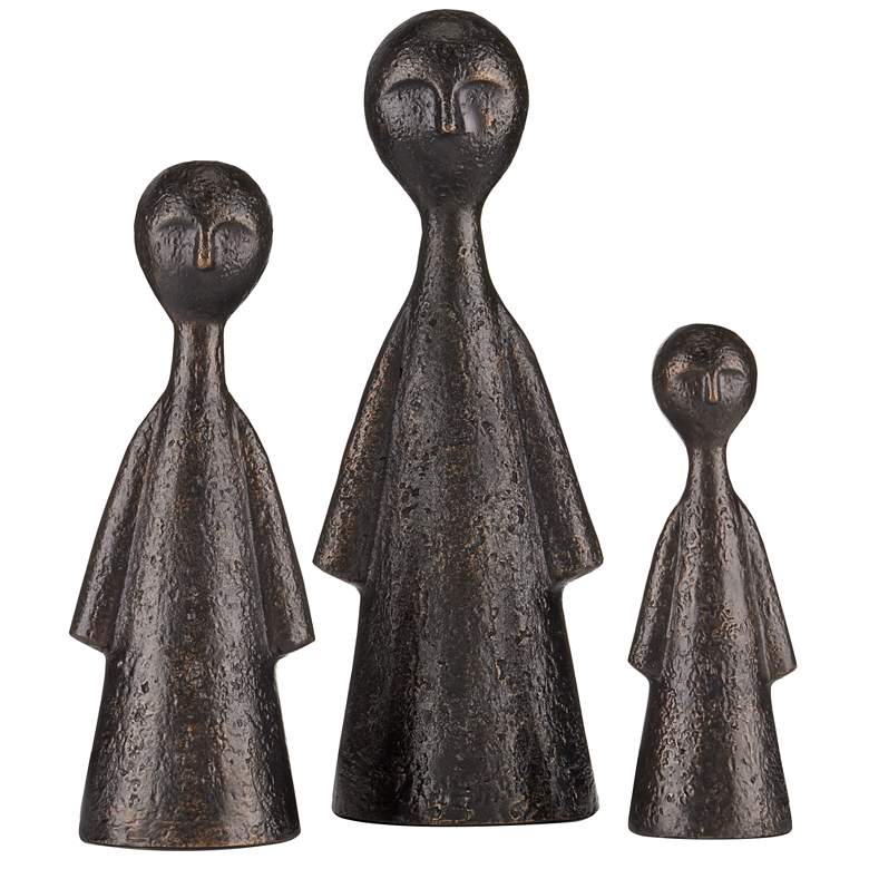 Image 1 Currey & Company Ganav Bronze Figure Set of 3