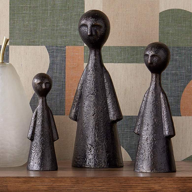 Image 1 Currey & Company Ganav Bronze Figure Set of 3