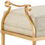 Currey and Company Genevieve Gold Fabric and Iron Ottoman