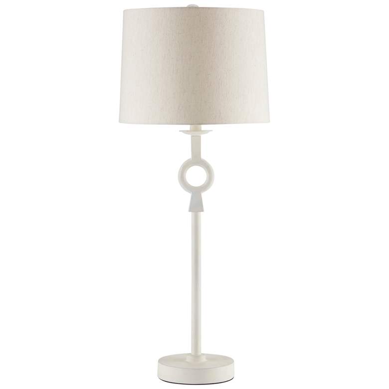 Image 1 Currey &amp; Company Germaine 34 inch Modern White Aluminum Table Lamp