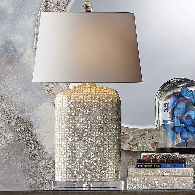 Image 1 Currey and Company Gerri Dot Mother of Pearl Table Lamp