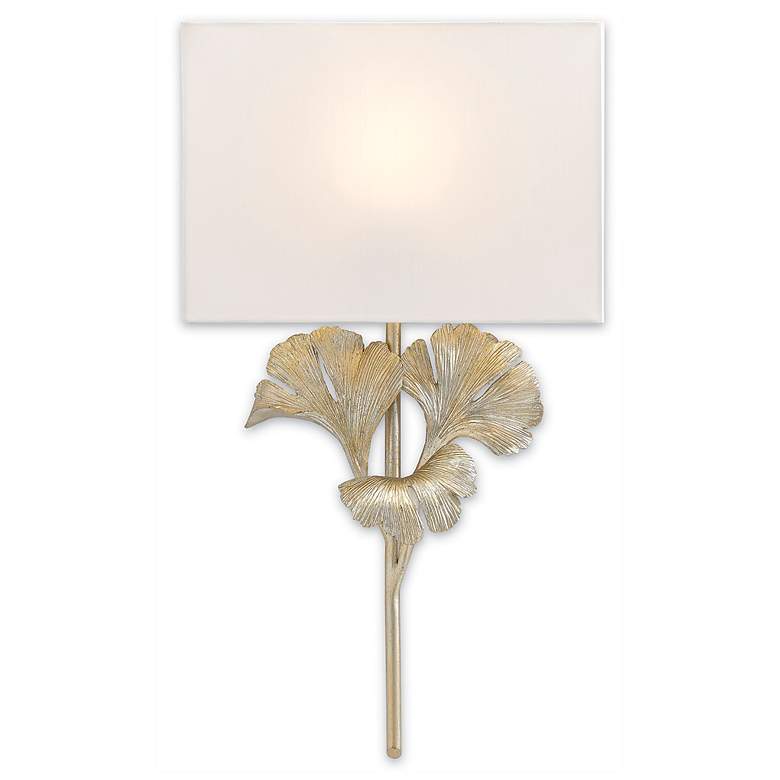 Image 1 Currey & Company Gingko Silver 1-Light Wall Sconce