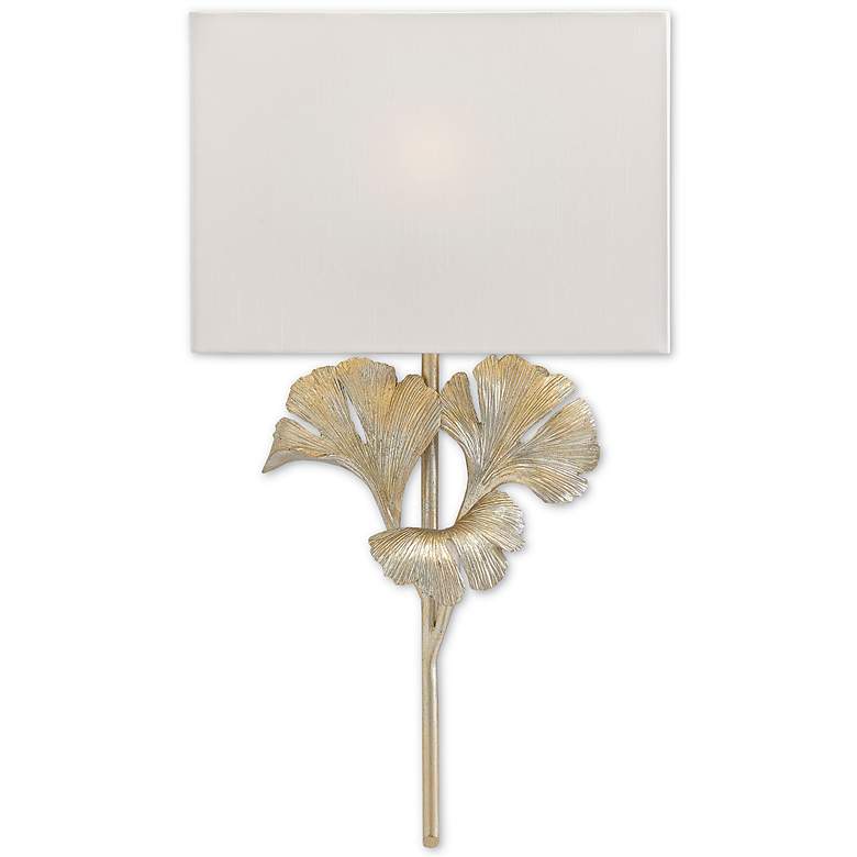 Image 2 Currey & Company Gingko Silver 1-Light Wall Sconce more views