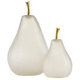 Image1 of Currey & Company Glass Pear Objet Set of 2