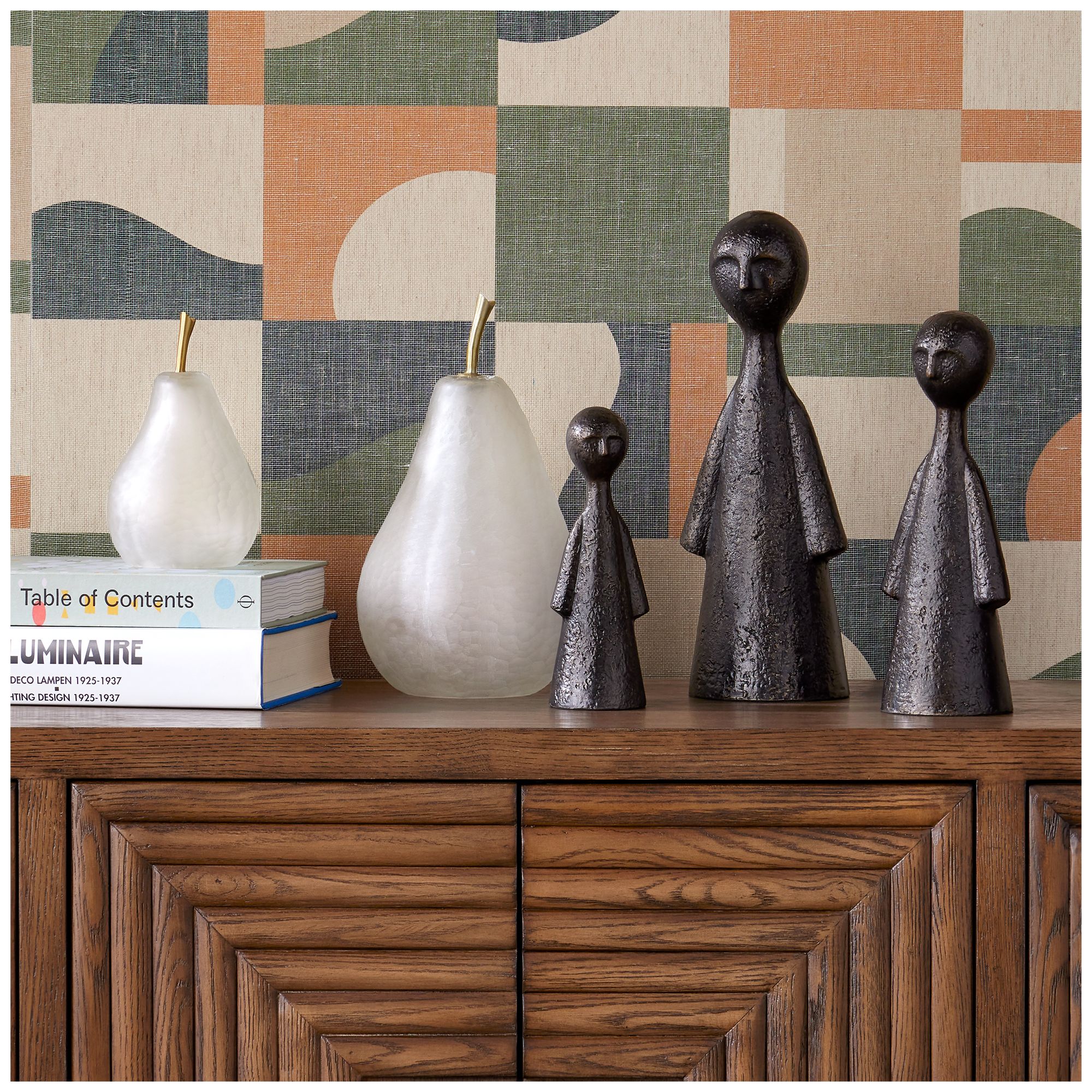 Image 3 Currey & Company Glass Pear Objet Set of 2 more views