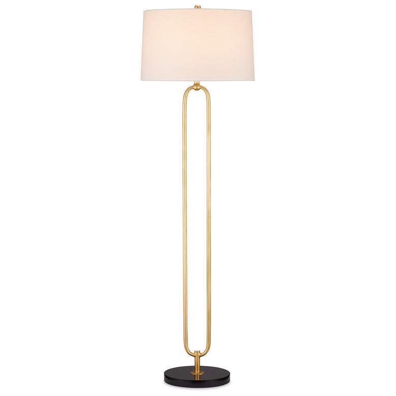 Image 1 Currey & Company Glossary 66 1/2" Gold Open Base Modern Floor Lamp