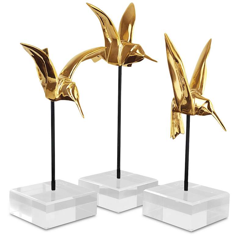 Image 4 Currey & Company Gold Hummingbirds Set of 3 more views