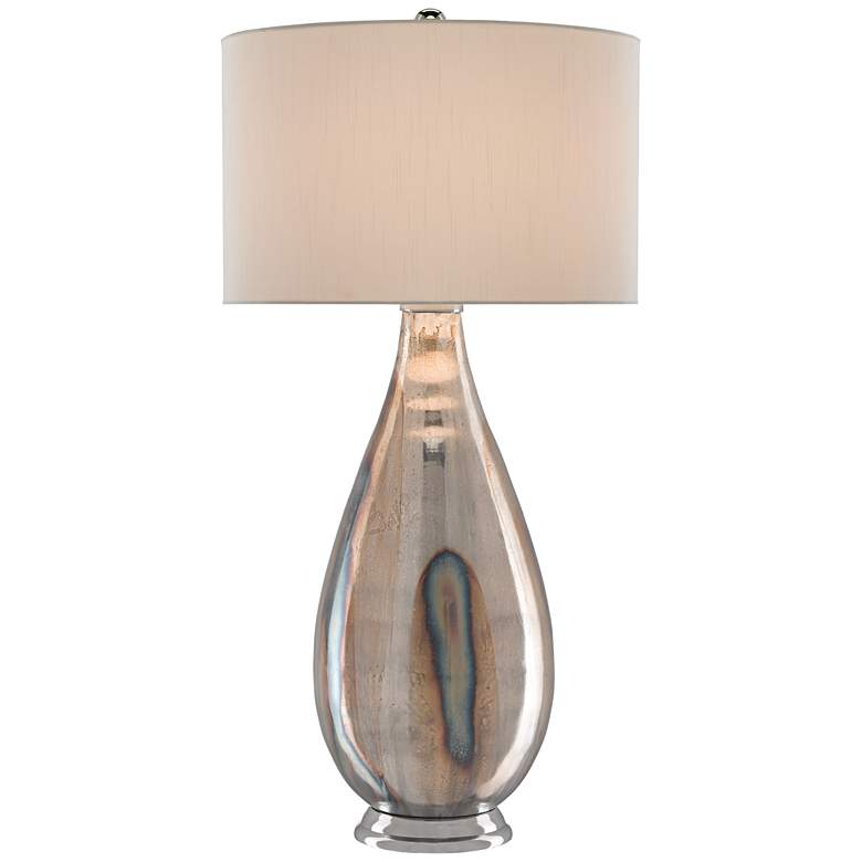 Image 1 Currey and Company Gourde Silver Mercury Glass Table Lamp