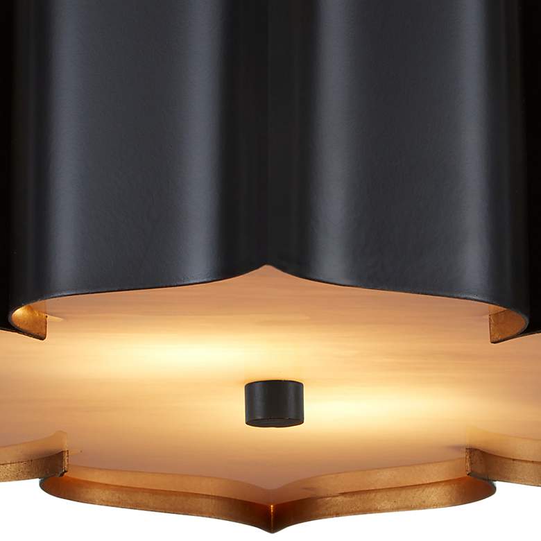 Image 3 Currey & Company Grand Lotus 19" Wide Black Ceiling Light more views