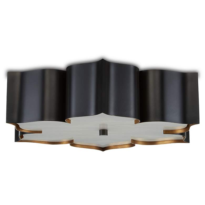 Image 4 Currey & Company Grand Lotus 19" Wide Black Ceiling Light more views