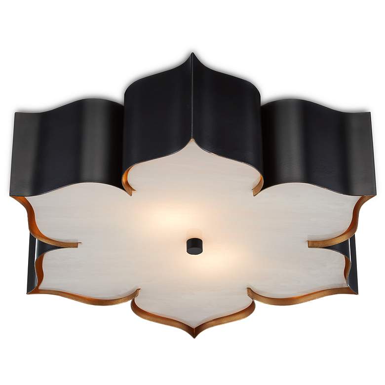 Image 5 Currey & Company Grand Lotus 19" Wide Black Ceiling Light more views