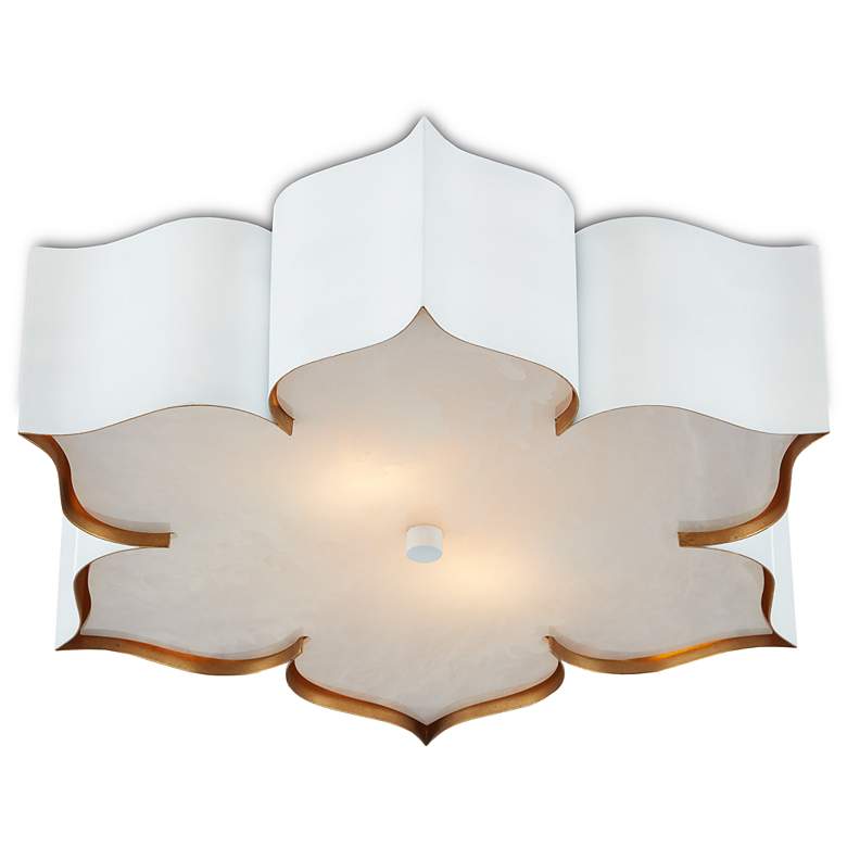 Image 3 Currey and Company Grand Lotus 19" Wide White Ceiling Light more views