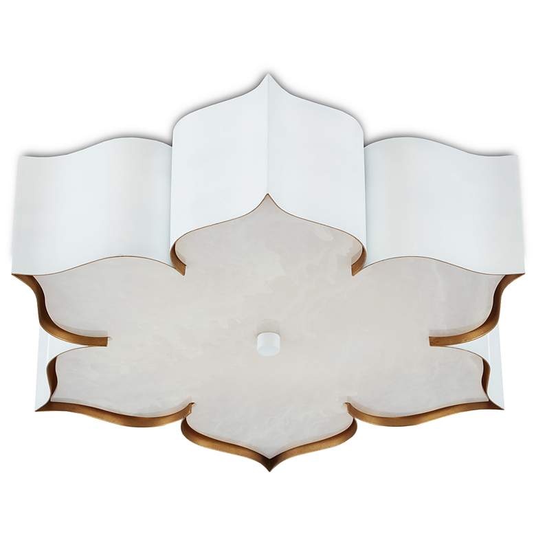 Image 4 Currey and Company Grand Lotus 19" Wide White Ceiling Light more views