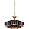 Currey & Company Grand Lotus 20 1/4" Black Gold Small Chandelier