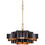 2_Currey & Company Grand Lotus 20 1/4" Black Gold Small Chandelier more views