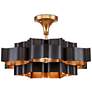 3_Currey & Company Grand Lotus 20 1/4" Black Gold Small Chandelier more views