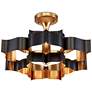 4_Currey & Company Grand Lotus 20 1/4" Black Gold Small Chandelier more views