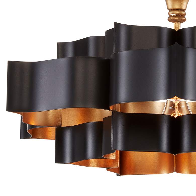 Image 2 Currey &amp; Company Grand Lotus 20 1/4 inchW Black Gold Small Chandelier more views