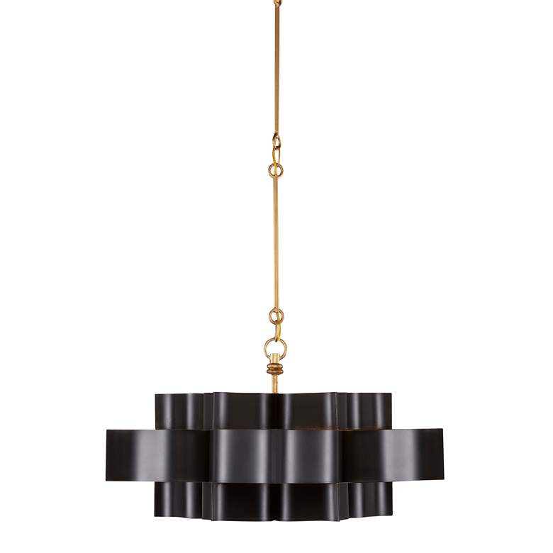 Image 5 Currey & Company Grand Lotus 20 1/4"W Black Gold Small Chandelier more views