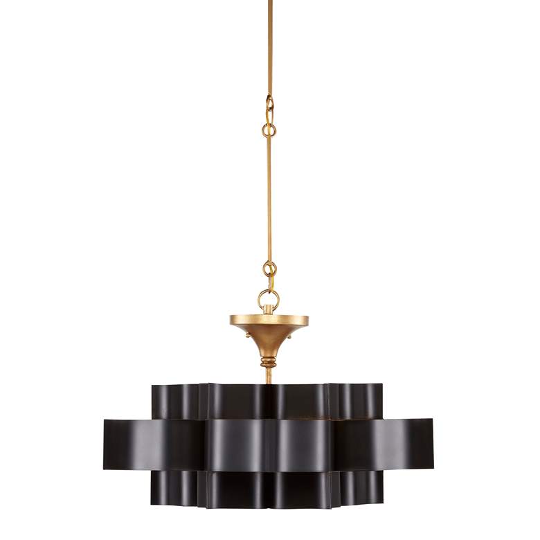 Image 6 Currey & Company Grand Lotus 20 1/4"W Black Gold Small Chandelier more views