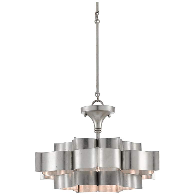Image 1 Currey &#38; Company Grand Lotus 20 inch Silver Small 1-Light Chandelier