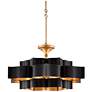 2_Currey and Company Grand Lotus 30" Gold Leaf Satin Black Chandelier