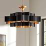 1_Currey and Company Grand Lotus 30" Gold Leaf Satin Black Chandelier
