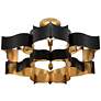 5_Currey and Company Grand Lotus 30" Gold Leaf Satin Black Chandelier more views