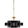 6_Currey and Company Grand Lotus 30" Gold Leaf Satin Black Chandelier more views