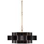 7_Currey and Company Grand Lotus 30" Gold Leaf Satin Black Chandelier more views