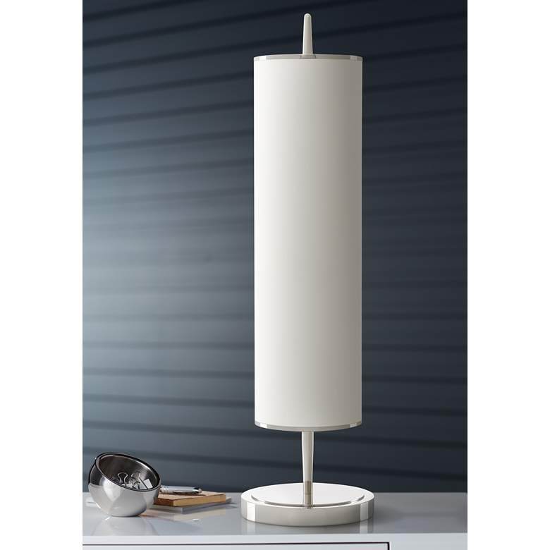 Image 1 Currey and Company Graz Polished Nickel Metal Table Lamp
