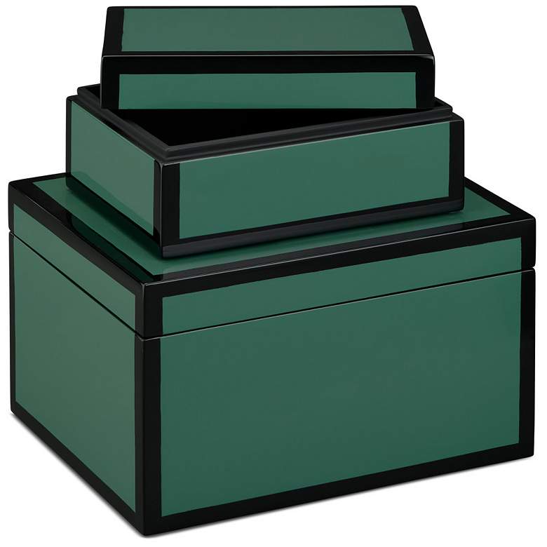 Image 5 Currey & Company Green Lacquer Box Set of 2 more views
