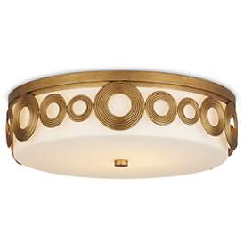 Image1 of Currey & Company Gyges 18" Brass Circles 1-Light Flush Mount