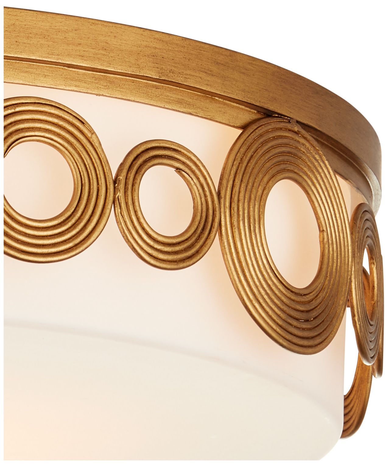 Image 2 Currey & Company Gyges 18" Brass Circles 1-Light Flush Mount more views