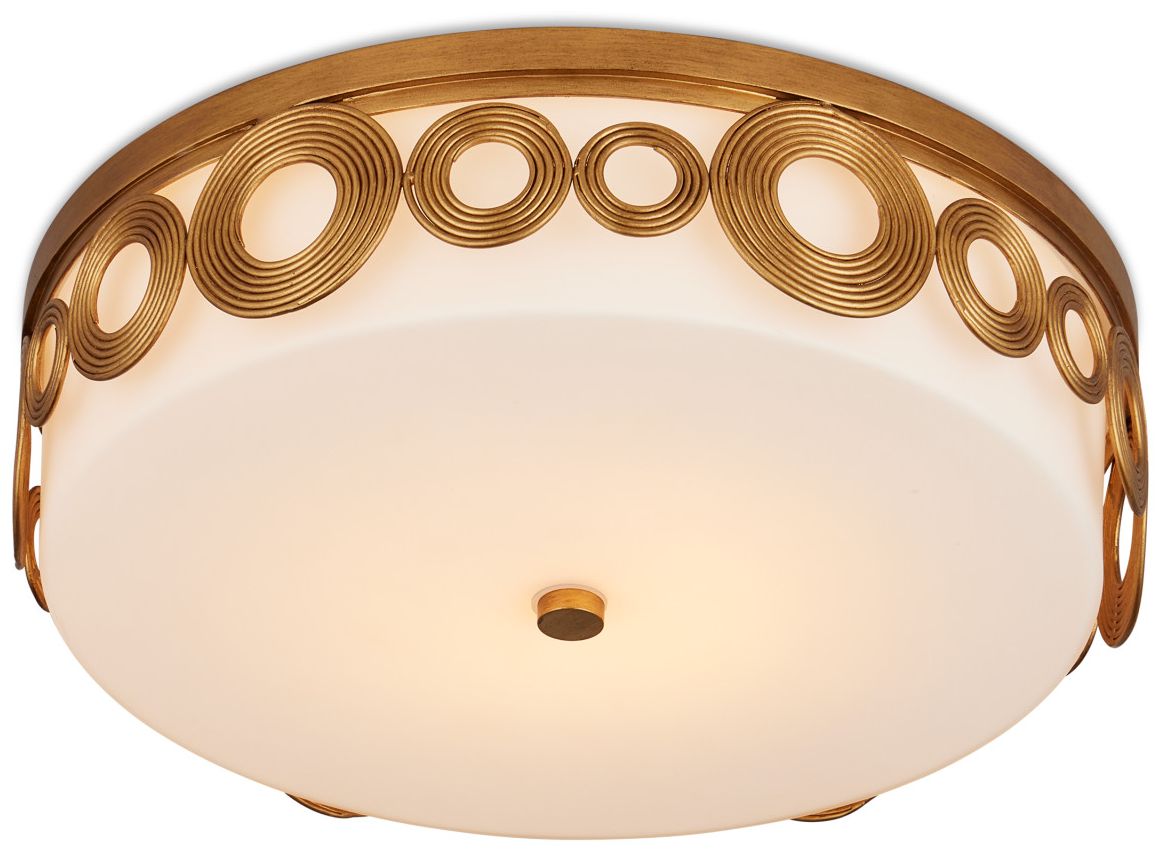 Image 4 Currey & Company Gyges 18" Brass Circles 1-Light Flush Mount more views