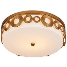 Image4 of Currey & Company Gyges 18" Brass Circles 1-Light Flush Mount more views