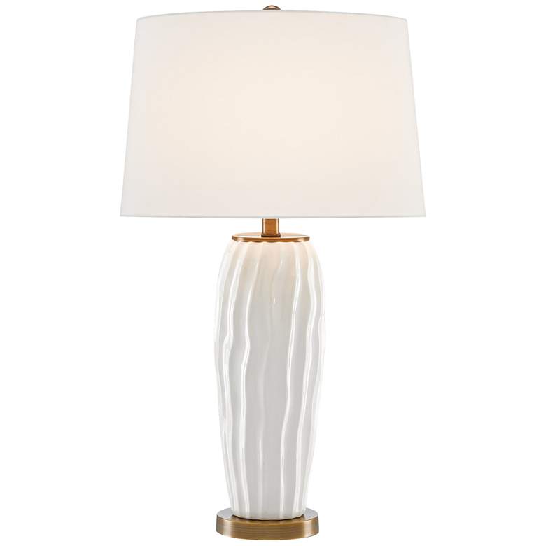 Image 1 Currey and Company Hala White Ceramic Table Lamp